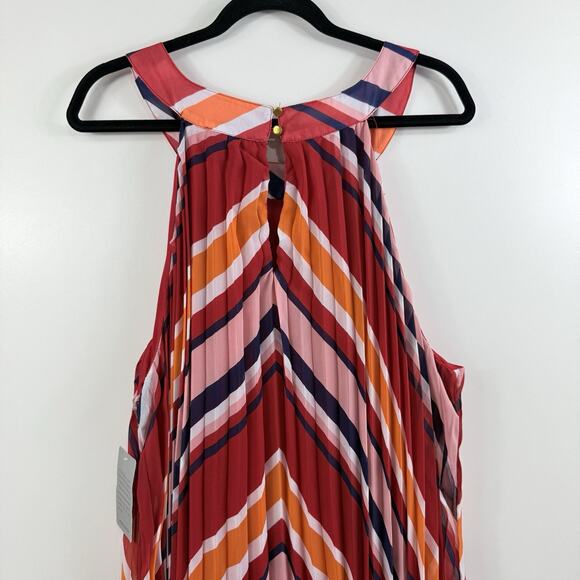Love X Design New Striped Trapeze Swing Dress Size 2X Halter Accordion Pleated - Picture 7 of 14